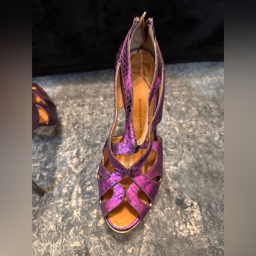 Giuseppe Zanotti Python Skin Platform Pumps Rare … - image 6